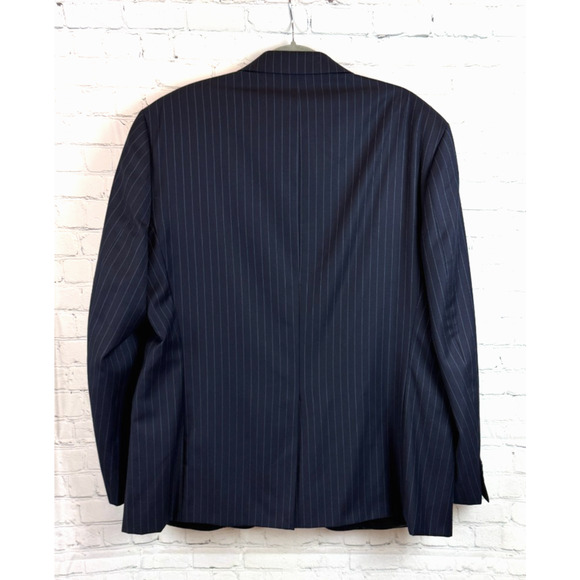 LAUREN RALPH LAUREN blue striped wool blend mens jacket blazer 48L - Picture 6 of 13